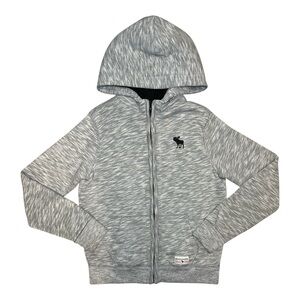 Abercrombie Boys Heather Gray Zip-Up Fleece Hoodie